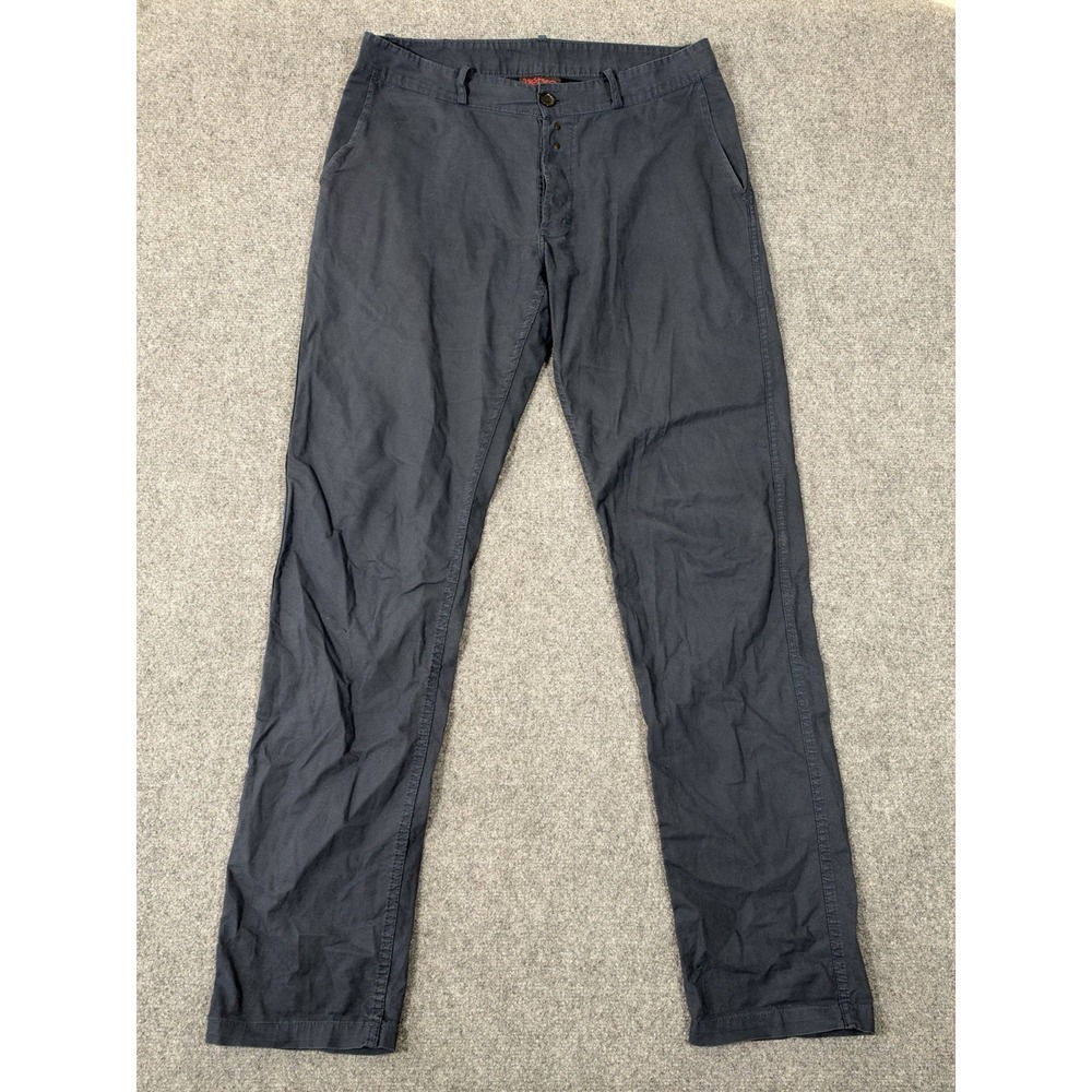 Vetra Organic Cotton Twill Pants Navy French Workwear Hook Fastened Mens 34x33